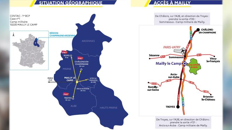 Cartes qui localisent Mailly-le-Camp