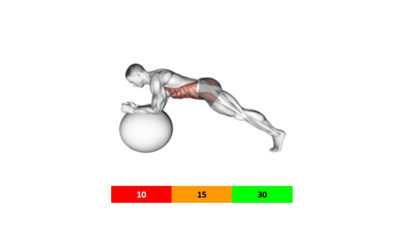 Planche sur swiss ball