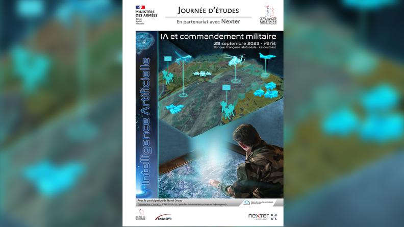 Affiche - Journée d'études IA et commandement militaire - 28 septembre 2023 Affiche - Journée d'études IA et commandement militaire - 28 septembre 2023