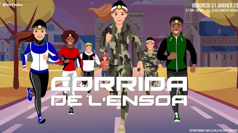 Affiche officielle de la troisième édition de la CORRIDA de l’ENSOA Affiche officielle de la troisième édition de la CORRIDA de l’ENSOA