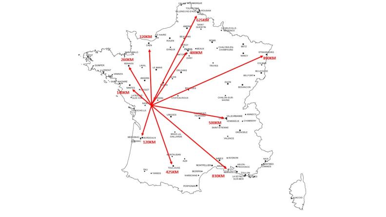 Distance entre Saint-Maixent l'Ecole et les différentes villes de France.