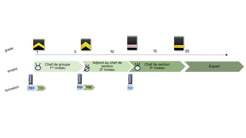 Schéma simplifié du nouveau parcours du sous-officier