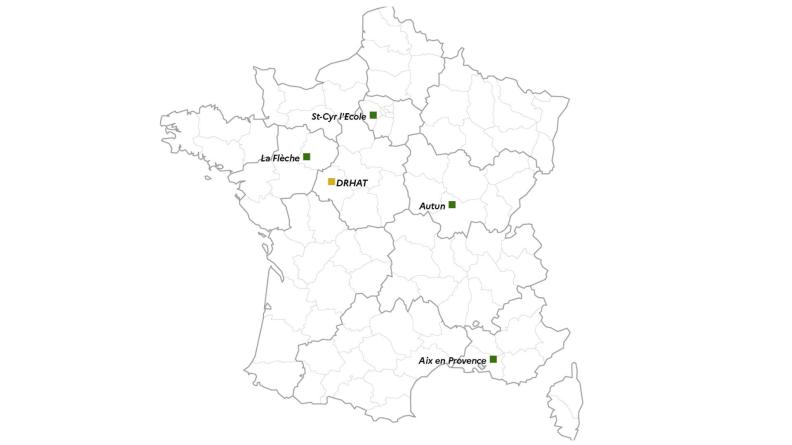 Emplacement des lycées de la Défense Terre