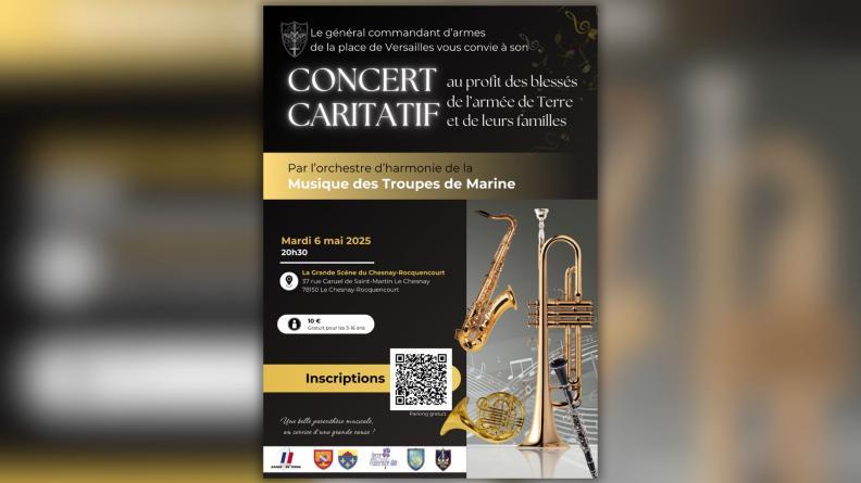 Affiche du concert caritatif du 6 mai 2025 pour les blessés de l'armée de Terre Affiche du concert caritatif du 6 mai 2025 pour les blessés de l'armée de Terre