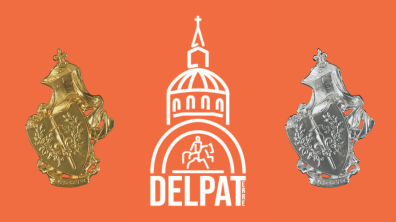  L'insigne des Peintres de l'armée, décliné en or (titulaires) et argent (agréés) et le logo DELPAT 