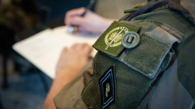 Le patch du CFMT fièrement arboré sur le bras d'un concertant.