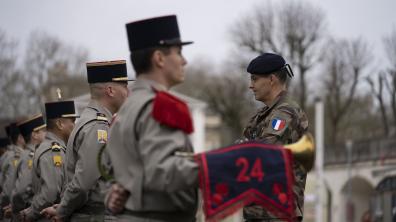 Visite de commandement au bataillon de réserve Île-de-France - 24e régiment d’infanterie.