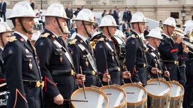 Groupe de musiciens de la BSPP en représentation