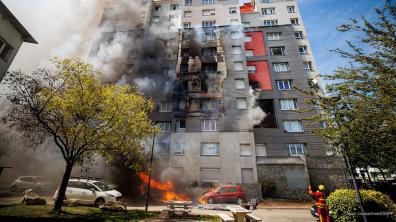 Feu d'immeuble à Saint-Denis (93)