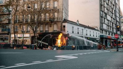 Fuite de gaz enflammée suivie de feu Paris (15)